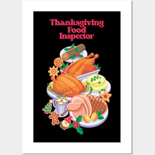 Thanksgiving Food Inspector - Funny Holiday Posters and Art